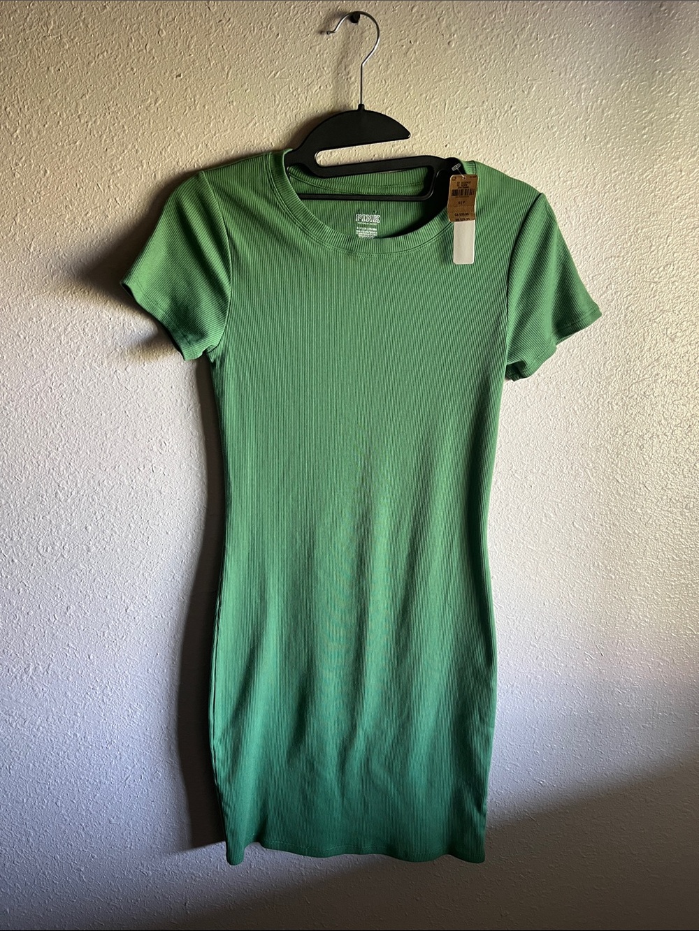 NWT Victoria’s Secret PINK Ribbed Short Sleeve Bodycon Dress